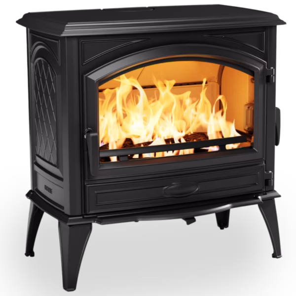 Dovre 760 WD stor klassisk peisovn i støpejern med stort glass og sidedør